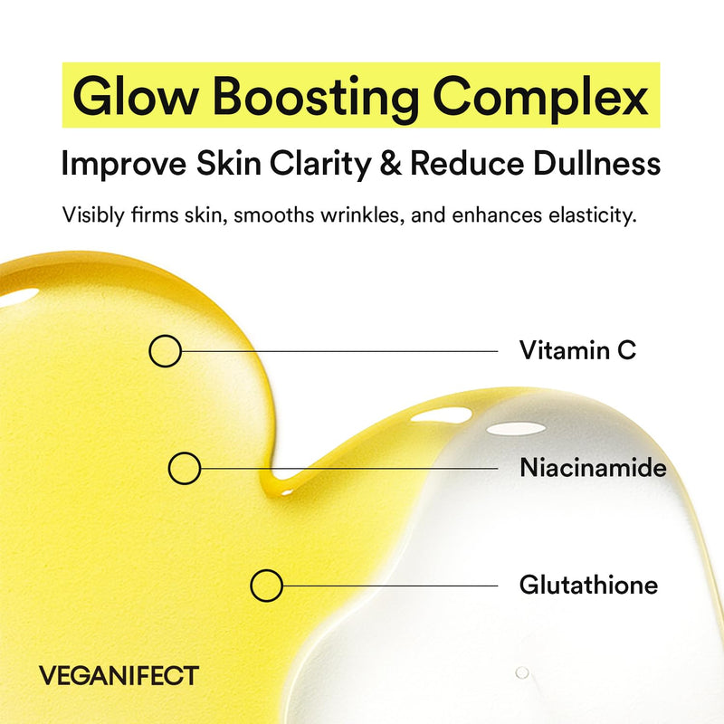 VEGANIFECT Vitamin C Serum Face Mist with Niacinamide & Glutathione | Vitamin C glow face mist with niacinamide, glutathione and Kakadu plum for lightweight hydration and a radiant, dewy finish