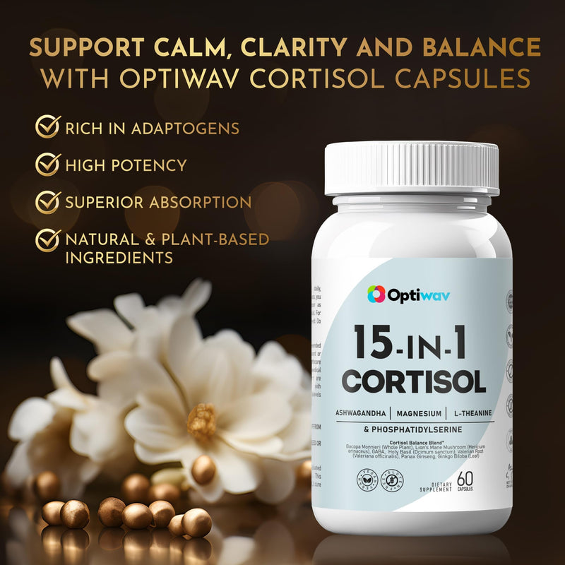 [Australia] - Cortisol Detox Supplement for Women Men - Control & Lowering High Cortisol Level - Balance Calm Stress Relief Cleanse Adrenal Health Support - Magnesium Ashwagandha Cortisol Blocker Reducer 