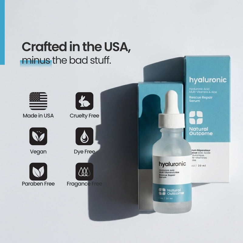 Hyaluronic Acid Serum for Face | Anti-Aging Facial Serum with Vitamin b5 | Reduces Fine Lines and Wrinkles | Moisturizing and Hydrating Rescue Repair Skin Care Serum | 1 Oz 1 Fl Oz (Pack of 1)
