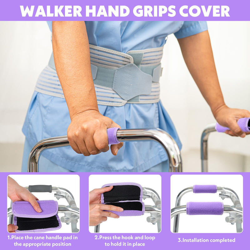 [Australia] - 2 Pack Walker Handle Cushions Walker Grip Covers Pads, Padded Hand Covers Soft Cushion Padding for Rolling Wheelchair WalkerElderly Grippers Rollator Handle 