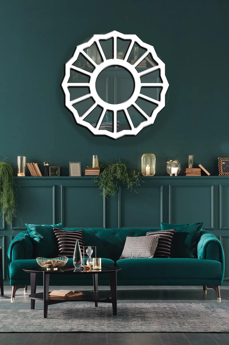 [Australia] - The Divine Feminine Mirror - Large Handmade with Wood/Acrylic Mirror, Gift for Her, 3D Wall Decor,Gift for Girlfriend (White-Silver, 10" H x 10" W) White-silver 10"H x 10"W 