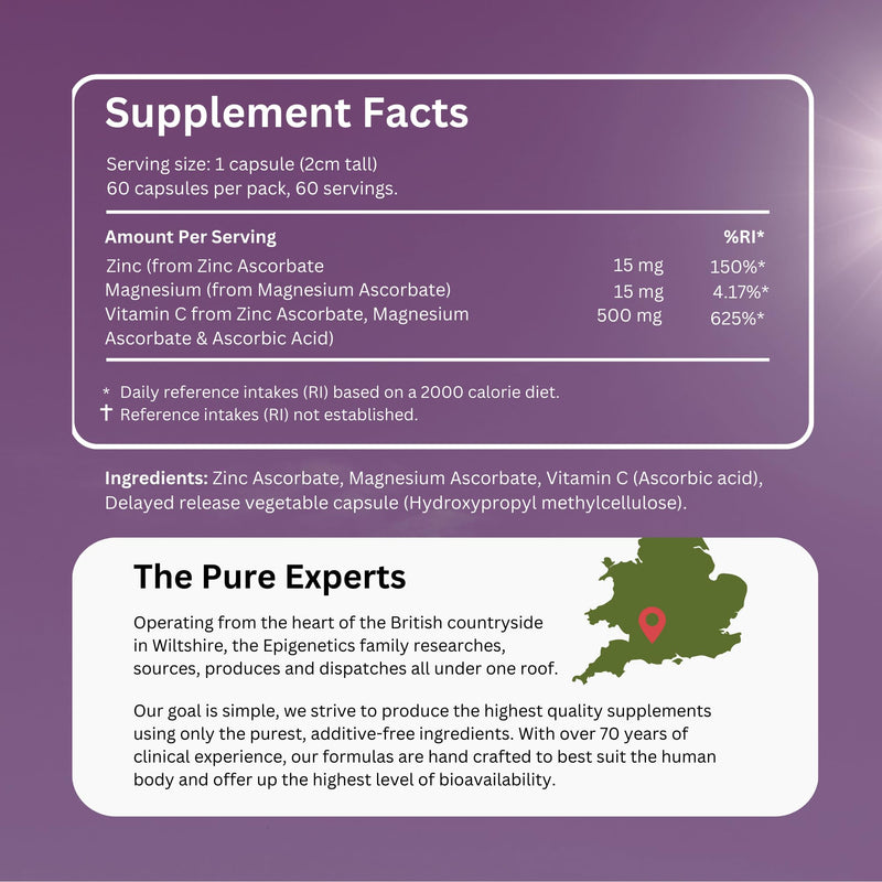 Triple Vitamin C Delayed Release (DR) | Bioavailable Multi VIT-C | Buffered with Magnesium & Zinc Ascorbate | Immune Support | 60 Vegan Capsules | Long Supply by Epigenetics Supplements
