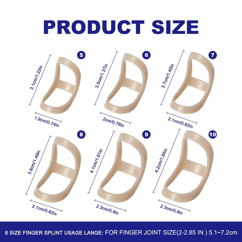 [Australia] - 6 pcs Oval Finger Splints Waterproof Finger Splint for Broken Finger, Trigger Finger,Mallet Fingers - Trigger Finger splints For Thumb, Index, Middle, Pinky or Ring Finger(5.6.7.8.9.10) 5,6,7,8,9,10 