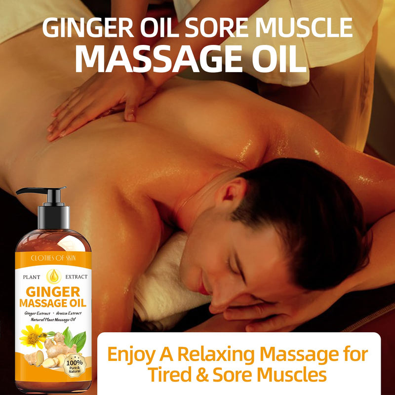 [Australia] - Ginger Oil Massage Oil for Massage Therapy,Ginger Oil Lymphatic Drainage Massage,Sore Muscle Massage Oil,Natural Ginger Body Oil for Gua Sha Massage with Arnica Oil-Warming,Relaxing,Soothing Muscles 
