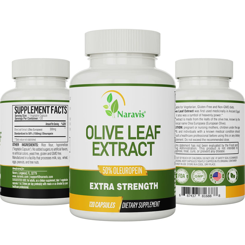[Australia] - Olive Leaf Extract - 4-Month Supply - 50% Oleuropein Highest Concentration 