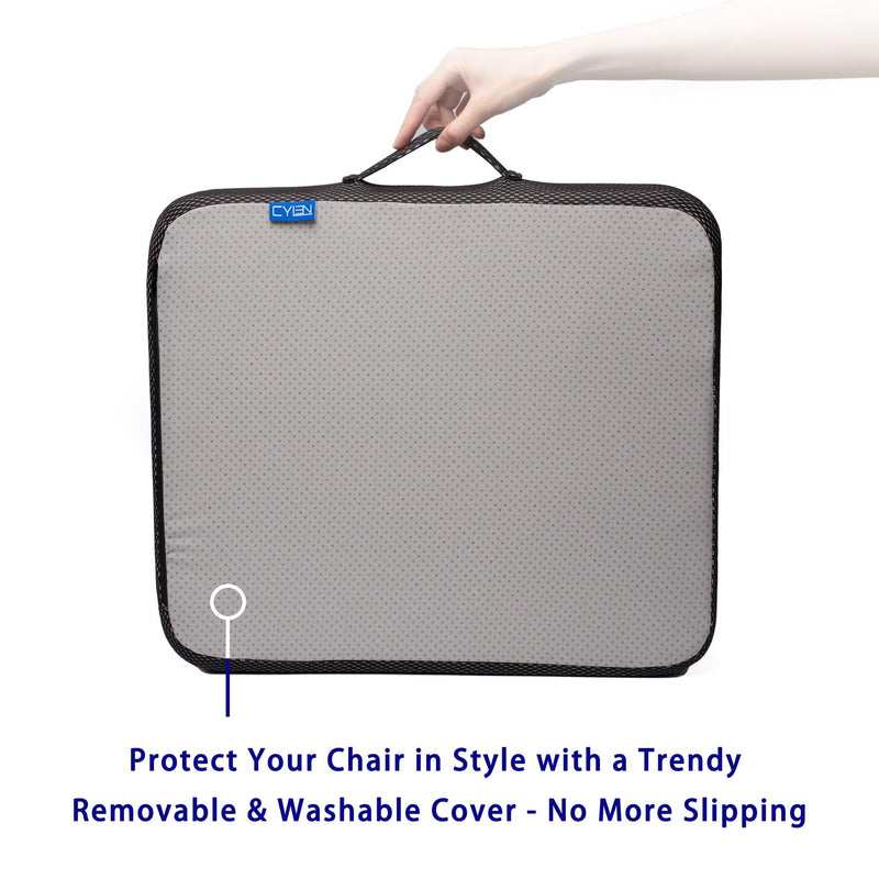 [Australia] - CYLEN Ifoam Gel Infused Memory Foam Layer Wheelchair Cushion - Seat Cushion for Wheelchair-Office Chair, Kitchen Chair, Car Seats-Pressure Sore and Tailbone Pain Relief-High Dense Polyfoam Base(Black) Black 