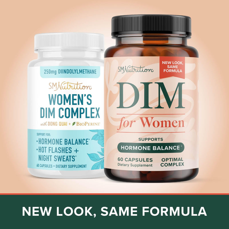 SMNutrition Women's DIM Supplement & Myo-Inositol & D-Chiro Inositol | Hormone Balance Bundle with 40:1 Ratio (30 Servings) and 250mg DIM Supplement for Women Complex (60 Servings)