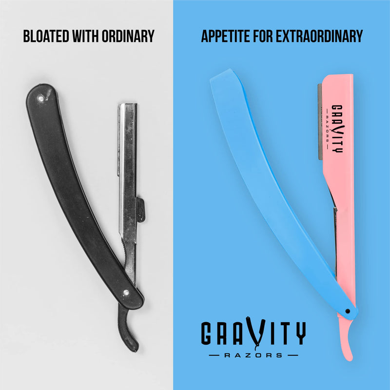 [Australia] - Professional Straight Razor - Ultra Exposed Straight Razor Kit with 10 Gravity Premium Blades, 2mm Exposed (Spun Sugar) Spun Sugar 