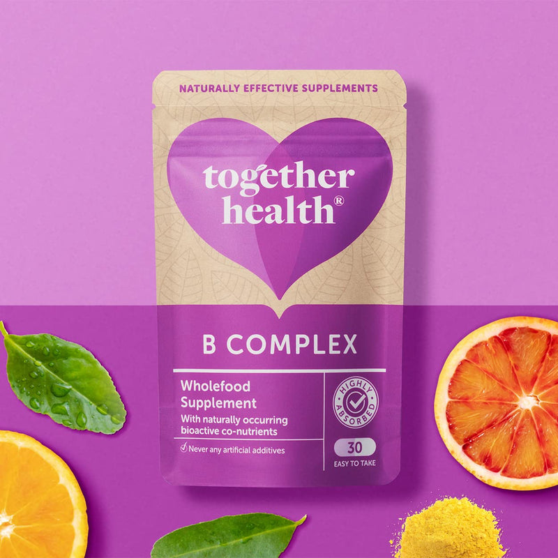 B-Vitamin Complex – Together Health – Whole Food Nutrients - 8 Essential B Vitamins - Vitamin C – Vegan Friendly – Made in The UK – Pack of 2-60 Vegecaps 60 Count (Pack of 2)