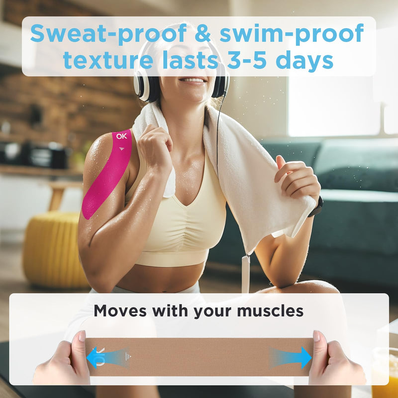 [Australia] - OK TAPE Kinesiology Tape Pre Cut Strips Bulk (100 PCS),Elastic Cotton Latex Free Hypoallergenic Athletic Tape Roll for Muscle Joint Knee,Waterproof k Tape 2in√ó10in/PCS Beige 100 PCS 