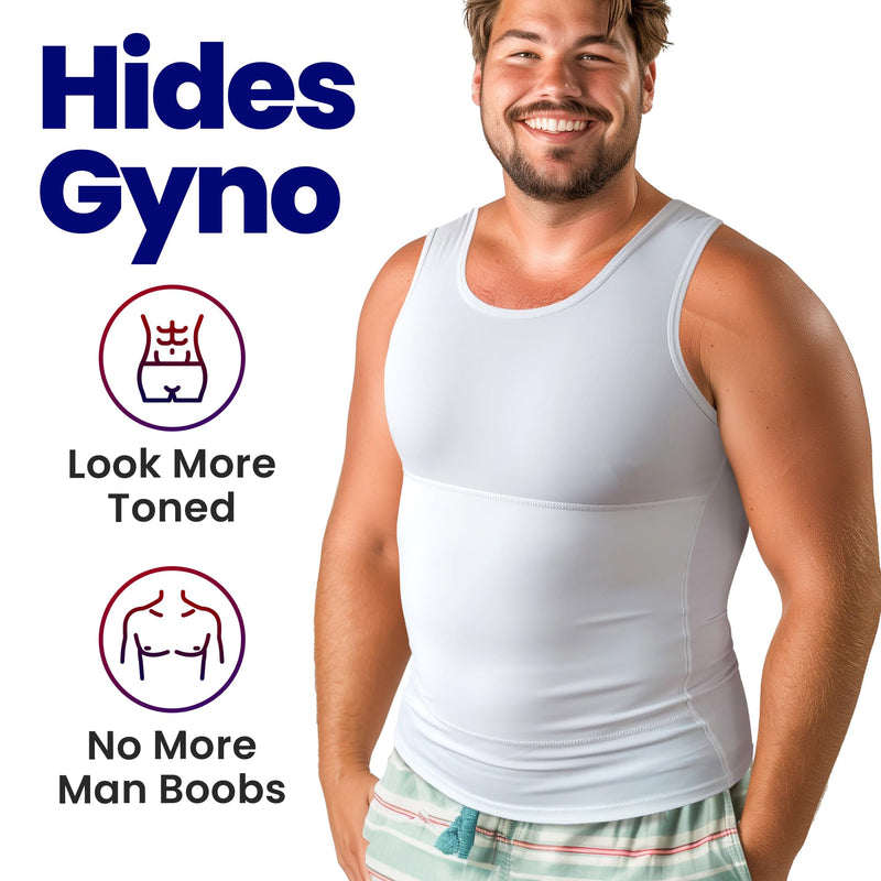 ARMSTRONG AMERICA Abdominal Binder + Men’s Compression Tank Top Shapewear Bundle
