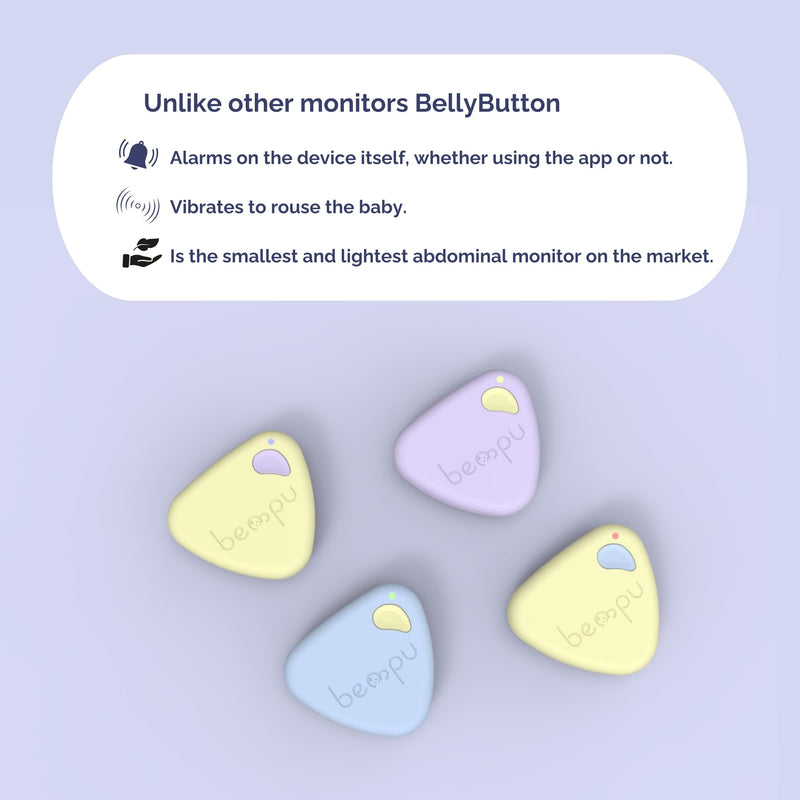[Australia] - Bellybutton Baby Movement Monitor for Peace of Mind with Gentle Vibration, App Alerts, Easy Clip, Portable & Baby-Safe Design (Yellow) 