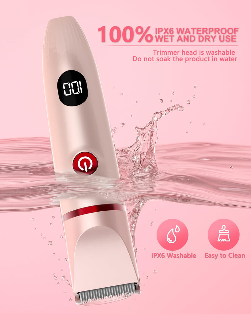 [Australia] - Bikini Trimmer for Women, Electric Razor for Pubic Hair 3-in-1, Bikini Shaver for Legs Body Hair, Womens Electric Razor IPX6 Waterproof, Gifts for Women,Pink Pink 
