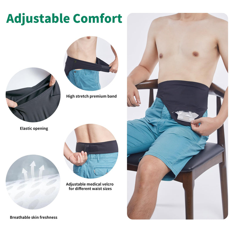 [Australia] - Ostomy Belt- Comfortable Colostomy Belt, Support Ostomy Bag Covers, Ostomy Belt for Men and Women - Adjustable Ostomy Support Belt-Ostomy Wrap (Medium) Medium 