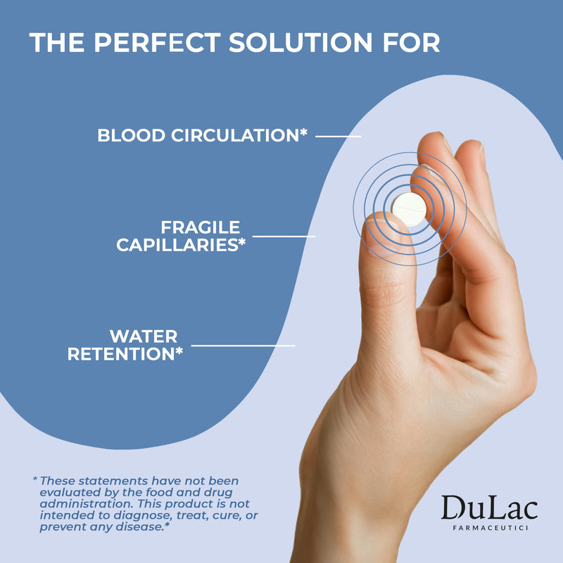 [Australia] - Dul√†c - Diosmin 500 with Horse Chestnut, Butcher‚Äôs Broom, Red Grape & Hesperidin - Dietary Supplement - 40 Tablets - Made in Italy 