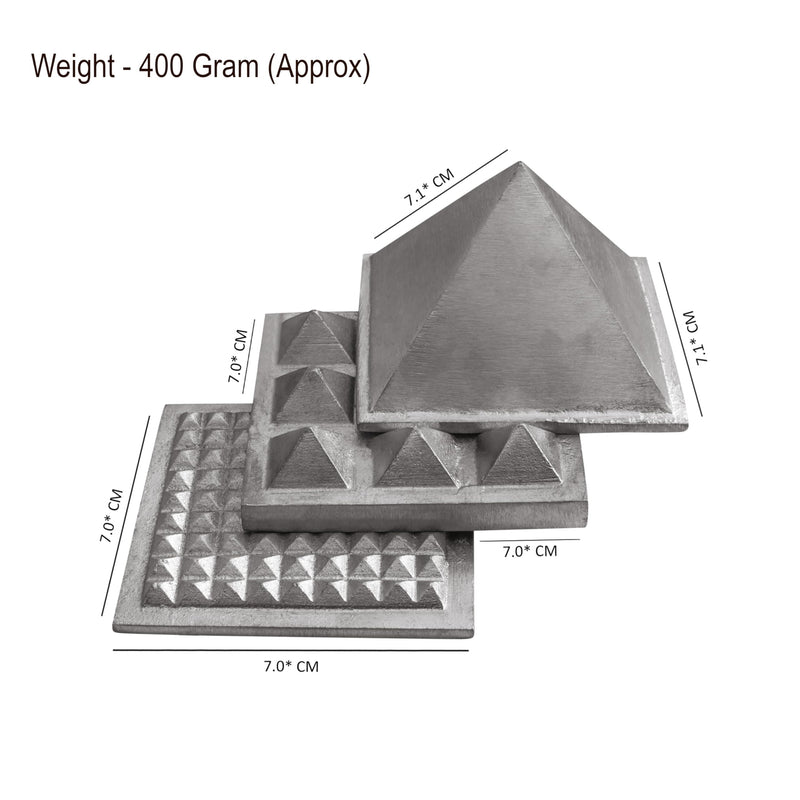 Metal Vastu Zinc 3 Layer Pyramid | Pure Zinc Vastu Remedy | 3-Inch | Pyramid for Positive Energy, Health & Wealth | Vastu Dosh Remedies for Home & Office | Pack of 1 Antique