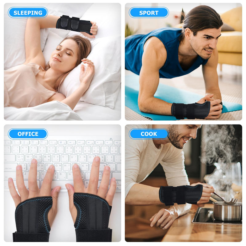 [Australia] - Wrist Bandages, Men Women Carpal Tunnel Wrist Support with Metal Splint Stabilizer, Wrist Support Left & Right Hand for Relieving Tendinitis Arthritis Pain in Carpal Tunnel Right S/M 