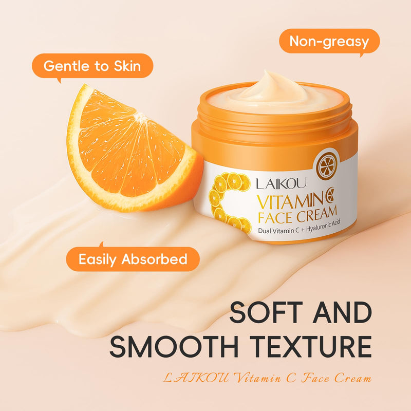 LAIKOU Skin Care, Vitamin C Skin Care Set, Facial Skin Care Products | Cleanser, Eye Cream, Toner, Serum, Face Cream, Lip Mask, Eye Mask, Glowing Mask for Women Birthday Mother's Day Christmas 11pcs