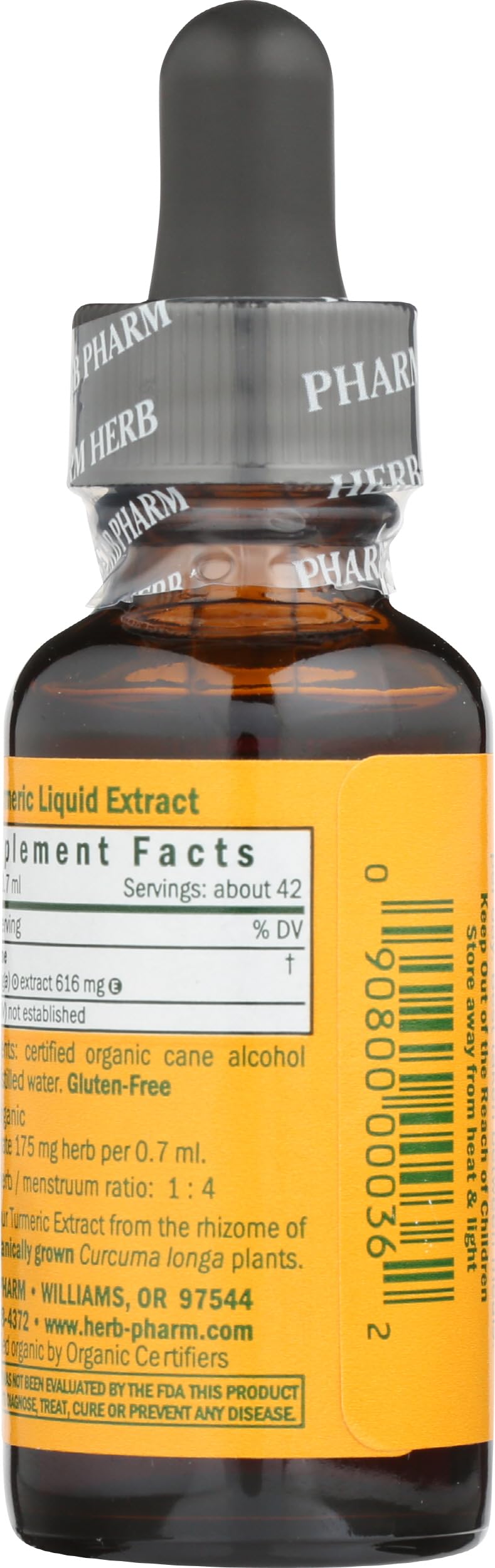 Herb Pharm Certified Organic Turmeric Liquid Herbal Extract 30ml | Traditionally Used for Multi-System Support & Wellbeing | Herbal Food Supplement 30 ml (Pack of 1)