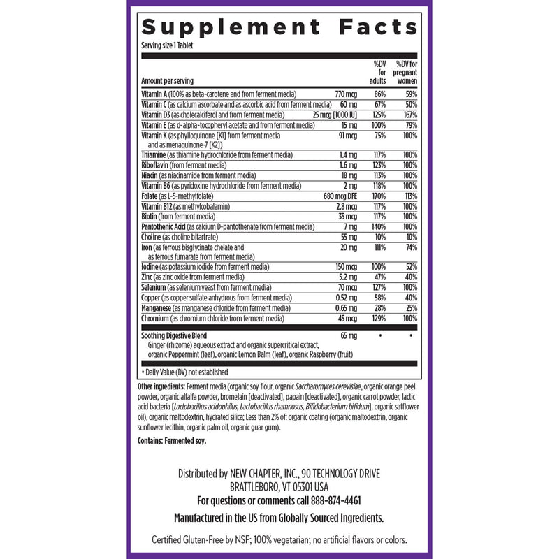 [Australia] - New Chapter Prenatal Vitamins, One Daily Prenatal Multivitamin with Methylfolate + Choline for Healthy Mom & Baby, Gluten Free & Non-GMO, 30 Count 30 Count (Pack of 1) 