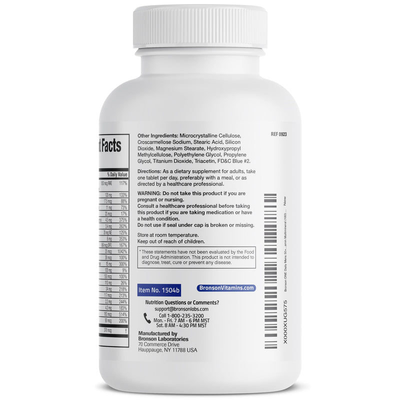 [Australia] - Bronson ONE Daily Mens 50+ Complete Multivitamin Multimineral, 180 Tablets 180 Count (Pack of 1) 