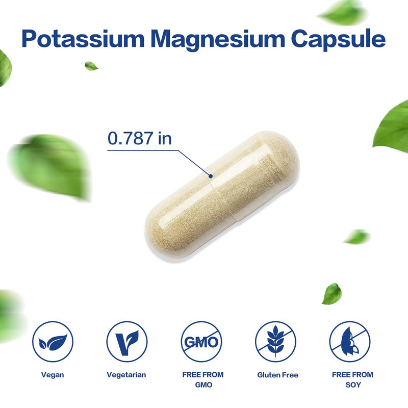 [Australia] - Potassium Magnesium Supplement 1000mg, Magnesium Potassium Zinc Aspartate Support Vascular, Bone, Heart, Muscle & Nerve Health, Non-GMO, Vegan, (120 Capsules) Potassium Magnesium 1 Count (Pack of 120) 