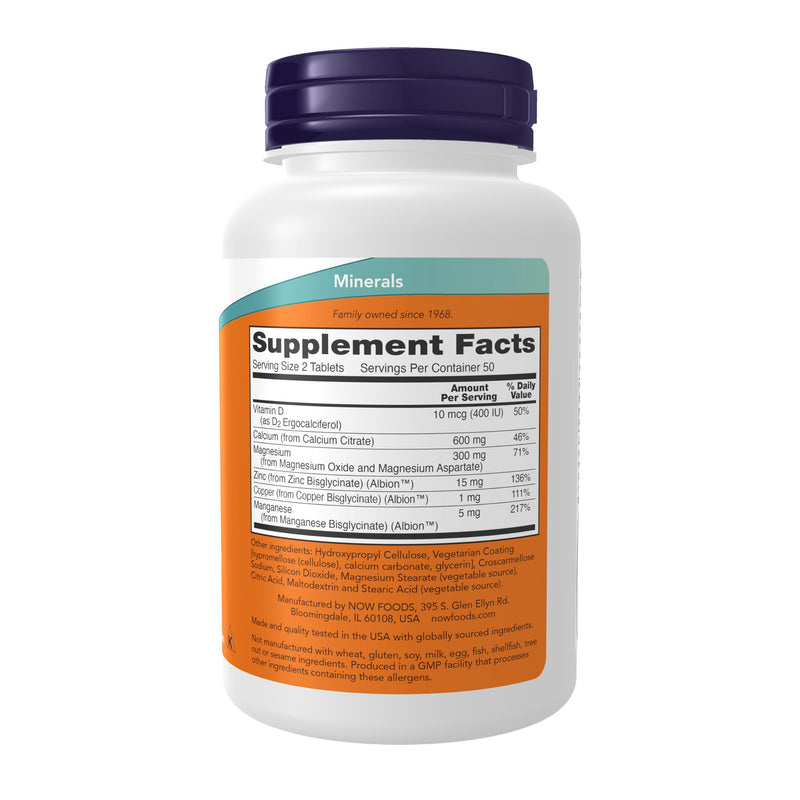 Calcium Citrate with Minerals and D, 100 Tablets, Now Foods