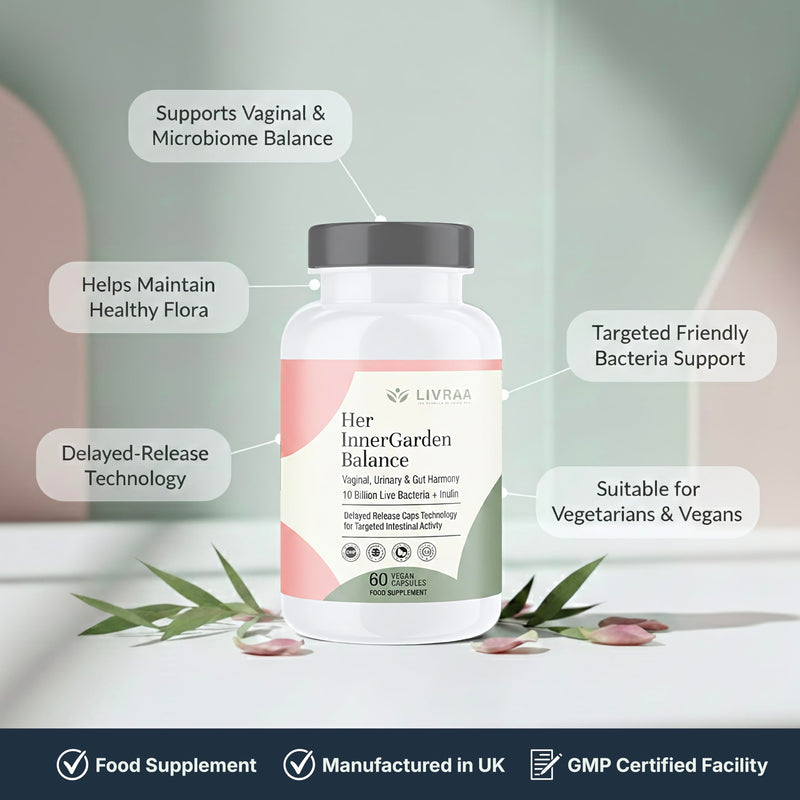 Bio Balance Probiotics for Women – Vaginal, Urinary & Gut Probiotics Support | Supports Natural Bacterial Balance & Intimate Flora | 10 Billion CFU Bio Cultures with Inulin | 60 Vegan Capsules