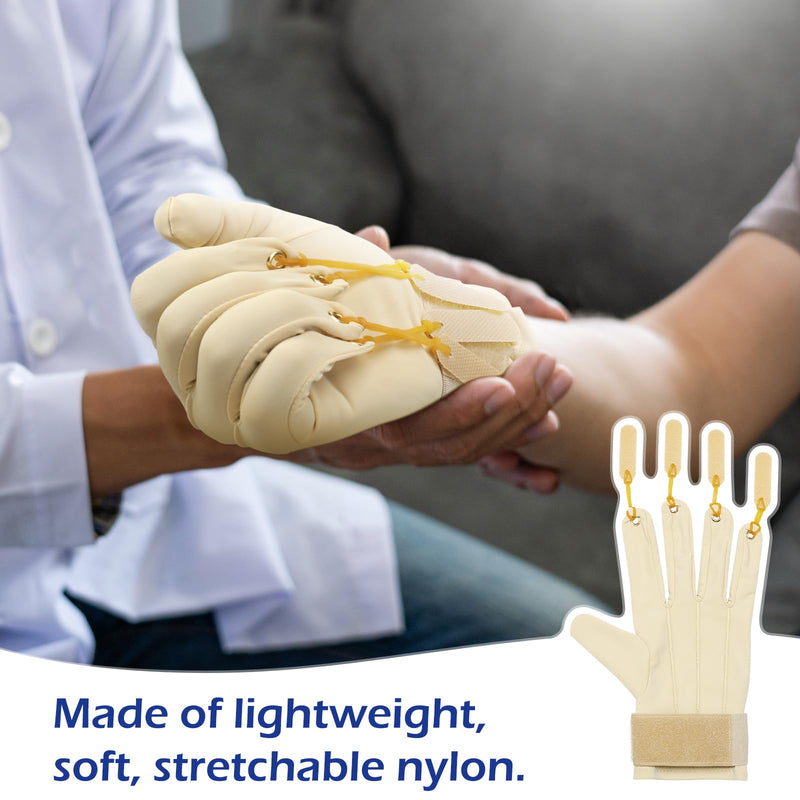 [Australia] - Panitay 2 Pair Traction Exercise Glove Hand Finger Strengthening Thumb Flexion Physical Therapy Glove for Increasing Strength Brown X/ XL 