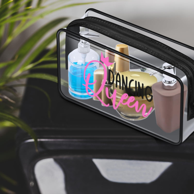 Abbylike 24 Pcs Clear Makeup Bags Cheer Dance Team Gifts Zipper,Dance | Waterproof PVC Toiletry Cases, Bulk Team Gifts, Zipper Closure for Organized Cosmetic Storage, 7 x 4.7 x 2.4 Inches
