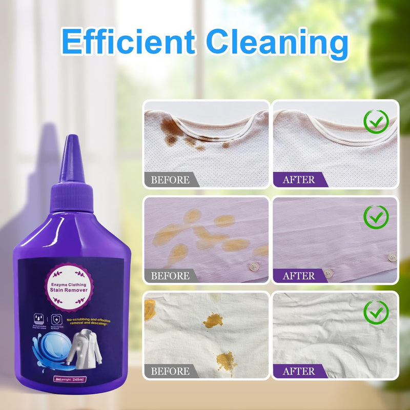 [Australia] - Laundry Stain Remover,Active Enzyme Clothing Stain Remover, Clothes Stain Remover for Clothes，Clothes Oil Stain Remover, Enzyme Stain Remover, Stubborn Stains Cleaner，Oil Stain Remover (240ml) 
