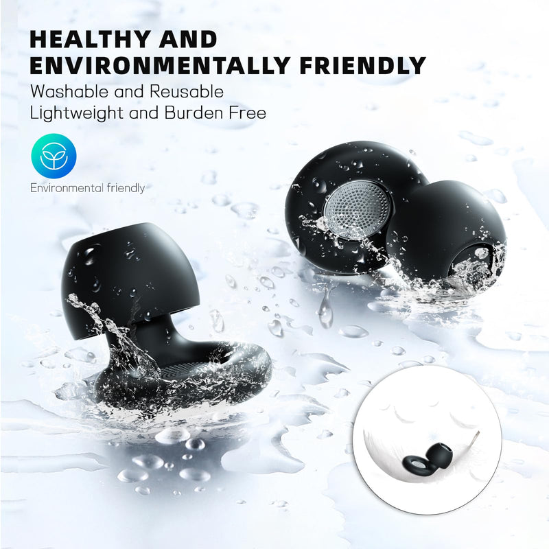 [Australia] - Ear Plugs for Sleeping Noise Cancelling, Perfect -30dB Reusable Hearing Protection EarPlugs in Flexible Silicone for Sleep, Focus, Noise Sensitivity - Black 