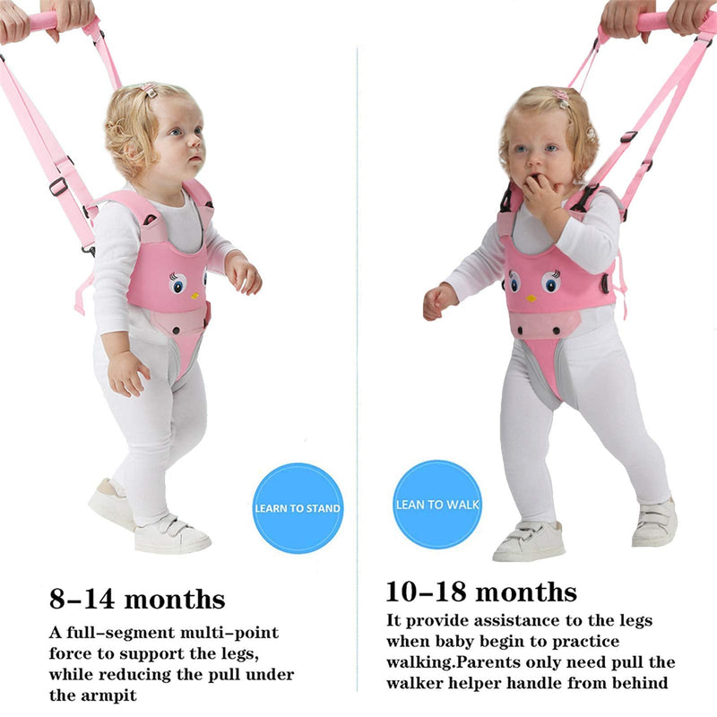 [Australia] - IULONEE Baby Walker, Handheld Kids Toddler Walking Harness Helper Assistant Protective Belt Child Activity Walker Adjustable Standing Up Walking Learning Helper for Toddler 7-24 Month (Pink) Pink 