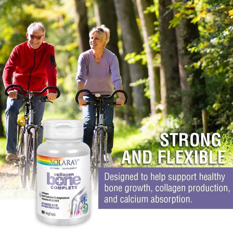[Australia] - Solaray Collagen Bone Complete | Advanced Bone Matrix Formula with Plant Calcium & Magnesium | 30 Servings | 90 VegCaps 