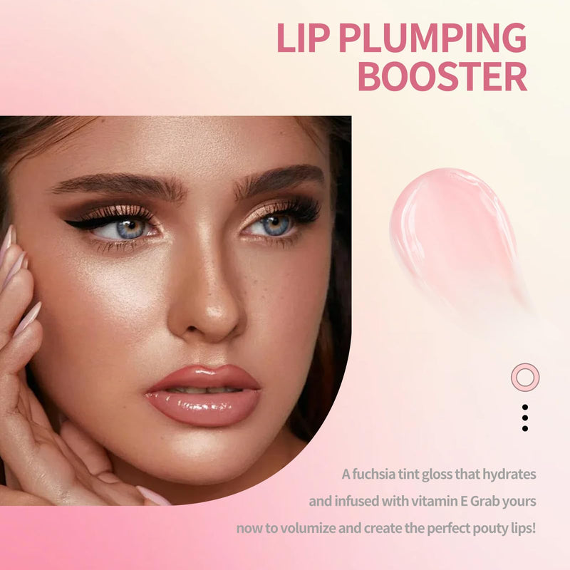 Lip Plumper Gloss, Plumping Lip Oil with Chili Extract, Spicy Lip Plumper for Women Girls, Fuller Lips Instantly, Moisturizing, High-Shine and Moisturizing (01#) 01#