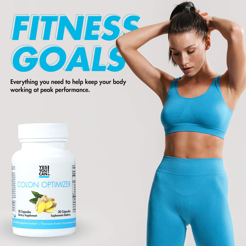 [Australia] - Yes You Can! Probiotics Colon Optimizer Supplement - Gut Health and Stomach Supplement for Men and Women, Organic Probiotics with Ginger and Peppermint for Digestive Health, 30 Capsules - 1 Pack 30 Count (Pack of 1) 