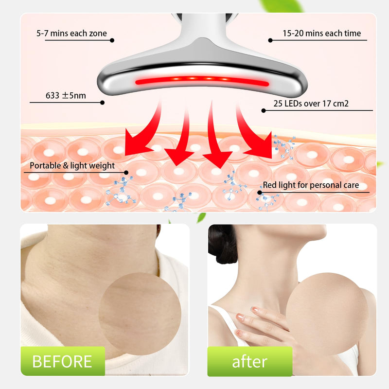 [Australia] - Red Light Therapy for Face, LED Face Massager, RED Light Device (White, 7 Color) 