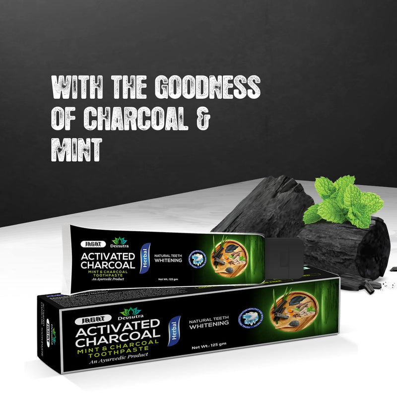 [Australia] - Jagat Activated Charcoal Toothpaste Pack of 3 – Teeth Whitening Tooth Paste with Charcoal Flavor, Fluoride Free Toothpaste for Adult, Natural Travel Tooth Paste, Vegan, Non Toxic, Gluten Free Charcoal Mint 