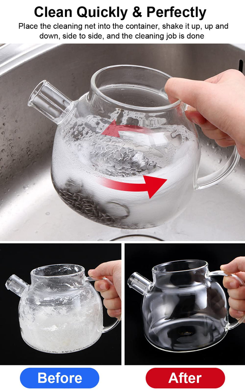 [Australia] - Cast Iron Cleaner, 7 Inch 316L Stainless Steel Chainmail Scrubber for Cast Iron Pan Skillet Dutch Dishes Seasoning Protection Cookware Accessories 