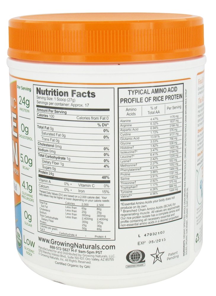 [Australia] - Original Rice Protein Isolate Powder, 16.2 Ounce - 1 each. 