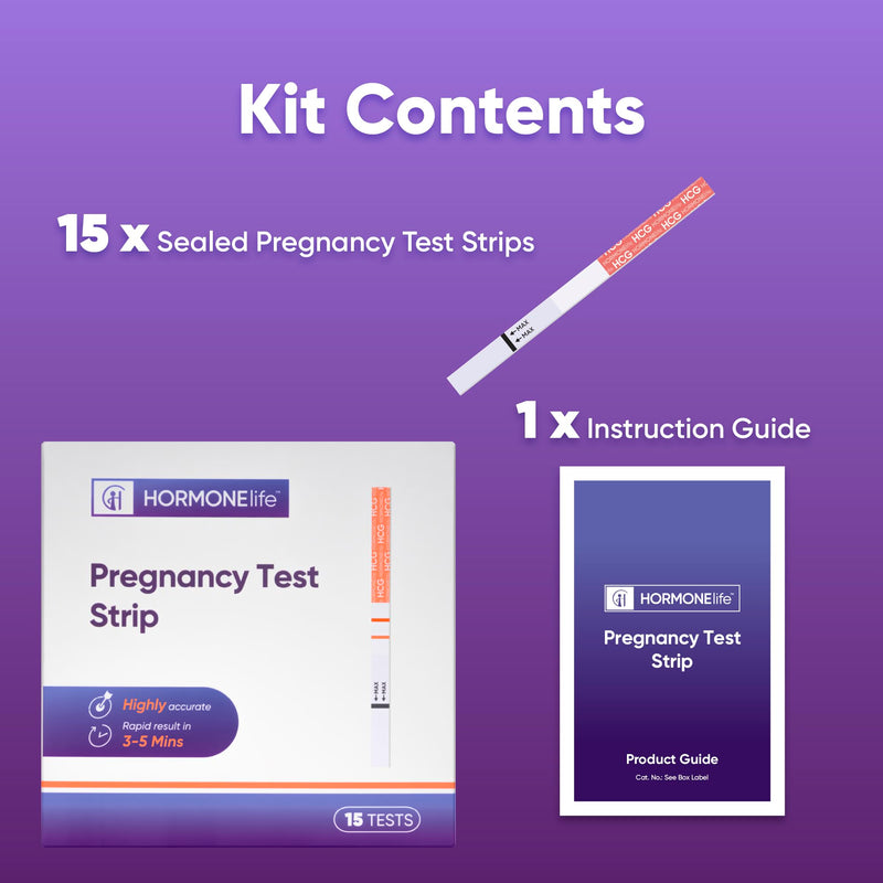 HORMONElife Pregnancy Test Strips –hCG Urine Test Strips 15 Count | Early Detection, At-Home Urine Test, Individually Sealed, Results In Minutes