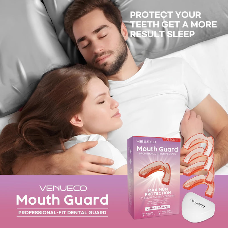 [Australia] - Mouth Guard for Grinding Teeth at Night: Dental Guard for Sleeping at Night-4 Pack/2 Size 