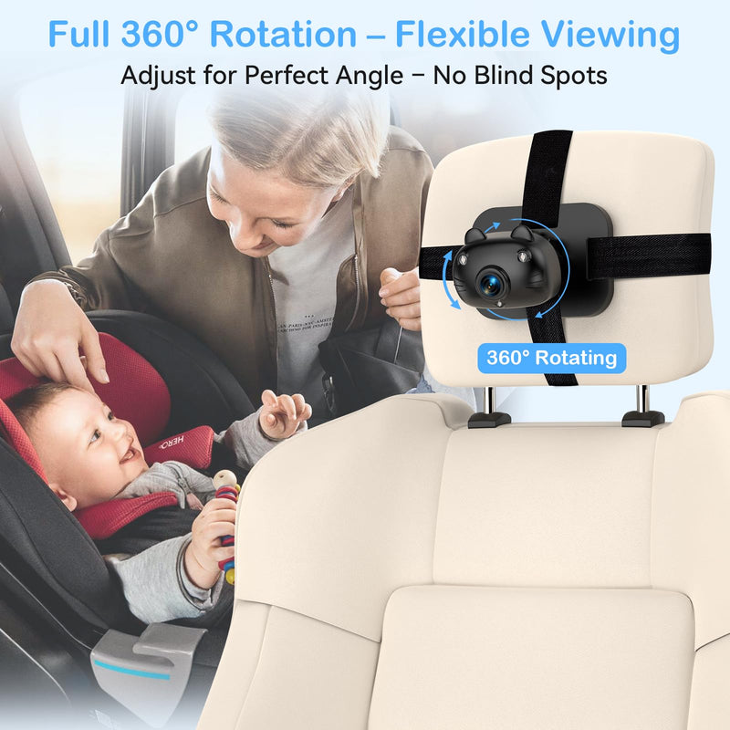 [Australia] - Dual Baby Car Camera for 2 Kids - 6.9'' Split Screen Ultrawide HD Display with Two Cameras, Easy Setup, Rotatable Night Vision Cameras, Ideal for Parents, Grandparents, Safe & Clear Viewing 