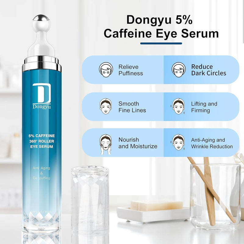 [Australia] - Caffeine Eye Cream for Dark Circles: Under Eye Cream Morning Skincare - Daily Eye Serum for Eyelids Puffiness Blue 