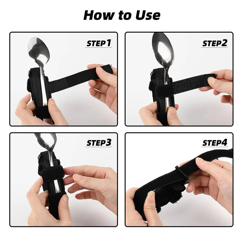 Universal Cuff, 2pcs Utensil Holder for Holding Utensils, Adjustable Gripping Strap, ADL Eating Aid for Elderly or Individuals with Weak Grip, Makes Mealtime or Other Activities Easier