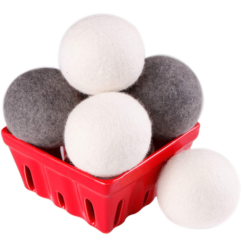 CoolCloudS Wool Dryer Balls Organic XL 6-Pack 100% New Zealand Wool Eco Dryer Balls Laundry by Handmade Reusable Natural Fabric Softener Reduce Wrinkles, Save Time & Energy, Hypoallergenic, Baby Safe