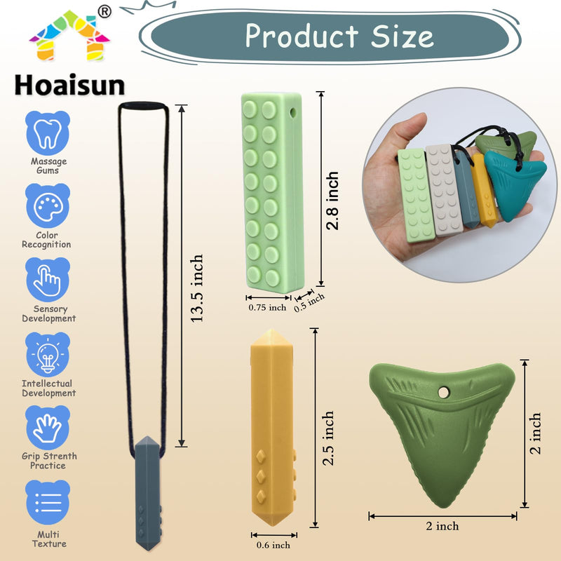 [Australia] - Chew Necklaces for Sensory Kids, 6 Pack Sensory Chew Necklaces for Boys and Girls with Autism, ADHD, SPD, Chewing (Morandi) 