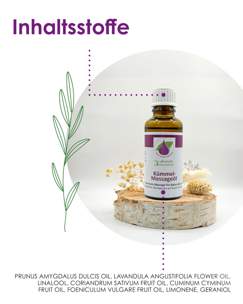 [Australia] - The aroma oil manufacturer KÜMMEL MASSAGE OIL for babies 30ml - soothing baby belly massage with 100% natural ingredients, baby oil 