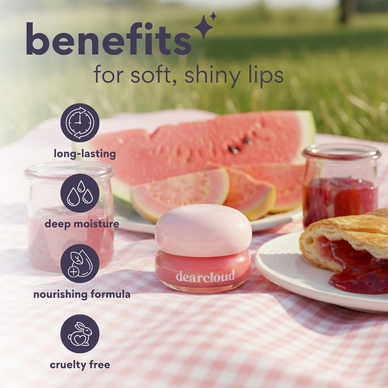 dearcloud Dewy Lip Jam – Hydrating Lip Balm & Gloss with Vitamin E, Korean Skincare (Guava) (Pack of 2) Guava .28 Ounce (Pack of 2)