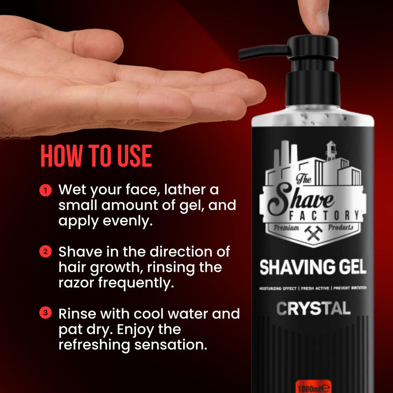 [Australia] - The Shave Factory Shaving Gel - Perfect shaving experience, moisture, protection and comfort for men - Premium shaving gel for an ultra-smooth and refreshing shave (Golden, 1250ML) 